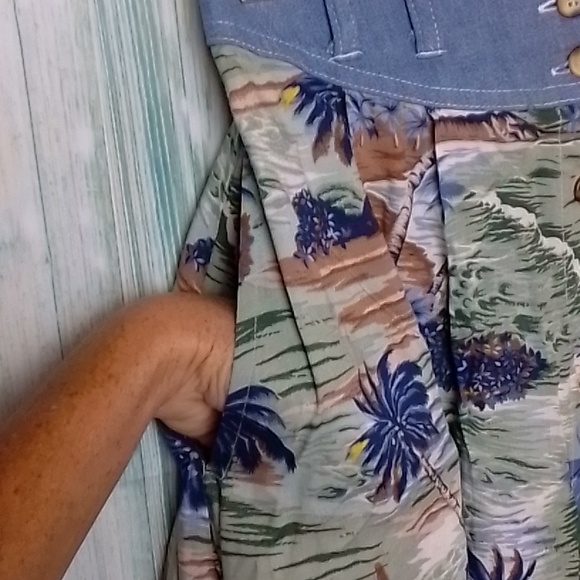 New look petities Hawaiian print maxi button down skirt Petitie medium - Picture 5 of 9